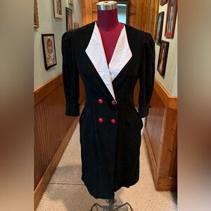 A True 80’s Vintage Dress Thin Corduroy Double Breasted